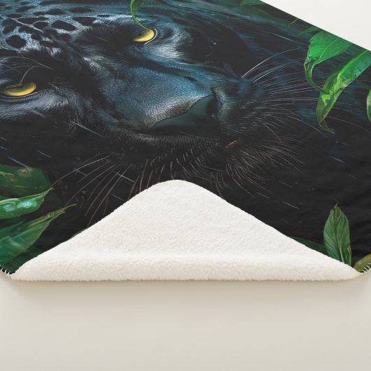 Mysterieuze Black Panther Oerwoud Wildlife Design Sherpa Deken (3/4)