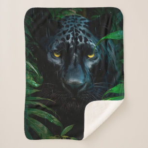 Mysterieuze Black Panther Oerwoud Wildlife Design Sherpa Deken