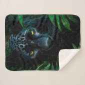 Mysterieuze Black Panther Oerwoud Wildlife Design Sherpa Deken (Voorkant (horizontaal))