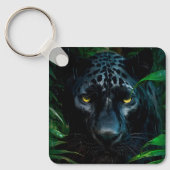 Mysterieuze Black Panther Oerwoud Wildlife Design Sleutelhanger (Voorkant)