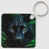 Mysterieuze Black Panther Oerwoud Wildlife Design Sleutelhanger (Achterkant)