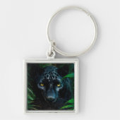 Mysterieuze Black Panther Oerwoud Wildlife Design Sleutelhanger (Voorkant)