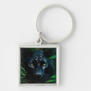 Mysterieuze Black Panther Oerwoud Wildlife Design Sleutelhanger