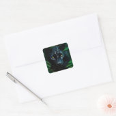 Mysterieuze Black Panther Oerwoud Wildlife Design Vierkante Sticker (Envelop)
