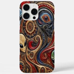 Mysterieuze buitenaardse ontmoeting in levendige k iPhone 16 pro max hoesje