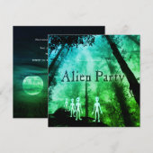 Mysterieuze buitenaardse partij uitnodigen kaart (Voorkant / Achterkant)