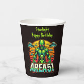 Mysterieuze buitenaardse wezens gloeien in de buur papieren bekers (Achterkant)