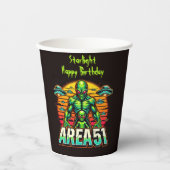 Mysterieuze buitenaardse wezens gloeien in de buur papieren bekers (Voorkant)