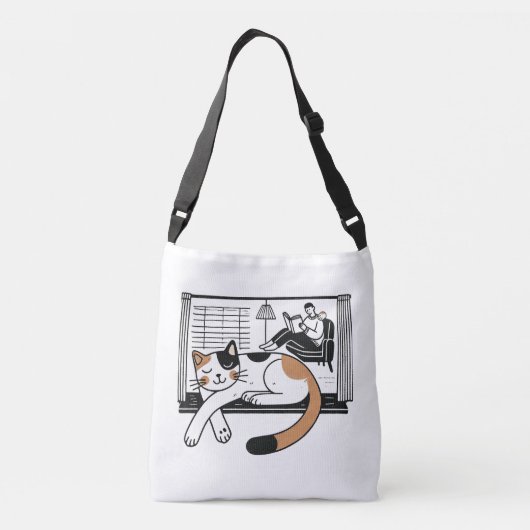 Mysterieuze Calico Cat en de Phantom Paw Crossbody Tas (Achterkant)