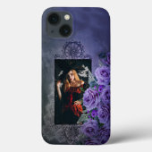 Mysterieuze Custom Paarse Gothic: Kant, Rozen Case-Mate iPhone Case (Achterkant)