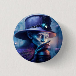 Mysterieuze Dame Wijst Met Vinger Naar Jou Ronde Button 3,2 Cm