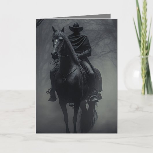 Mysterieuze Dark Stranger Halloween Feestdagen Kaart (Voorkant)