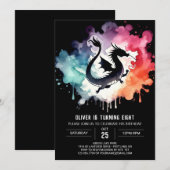 Mysterieuze Elegante Draak Verjaardag Kaart (Voorkant / Achterkant)