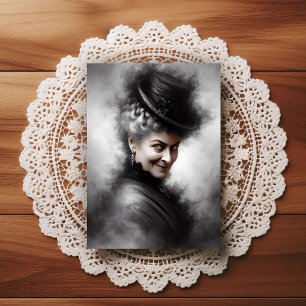 Mysterieuze enge Victoriaanse vrouwenportretkunst Briefkaart