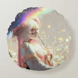 Mysterieuze Fantasie Meisje - Oceaan Kunst Estheti Rond Kussen