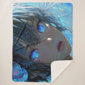 Mysterieuze Fantasie Meisje - Oceaan Kunst Estheti Sherpa Deken