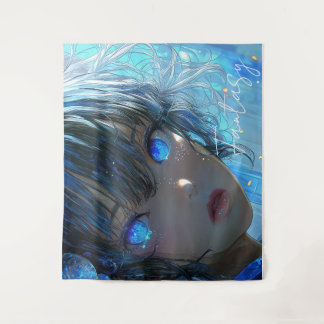 Mysterieuze Fantasie Meisje - Oceaan Kunst Estheti Wandkleed