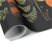 Mysterieuze fantasiedieren op zwart cadeaupapier (Rol Hoek)