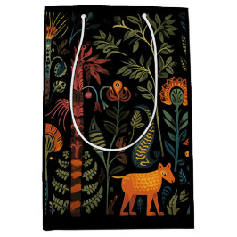 Mysterieuze fantasiedieren op zwart medium cadeauzakje