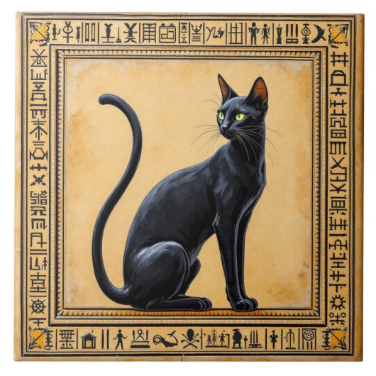 Mysterieuze farao kat tegeltje (Voorkant)