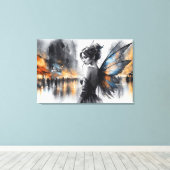 Mysterieuze fee mistige stad gloeiende etherische canvas afdruk (Insitu (Houten vloer))