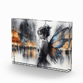 Mysterieuze fee mistige stad gloeiende etherische fotoblokken (Rechts)