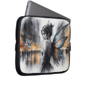 Mysterieuze fee mistige stad gloeiende etherische laptop sleeve (Voorkant Rechts)