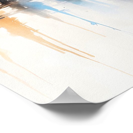 Mysterieuze fee mistige stad gloeiende etherische poster (Hoek)