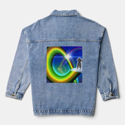 Mysterieuze figuur bij de interdimensionale starga denim jacket (Achterkant)