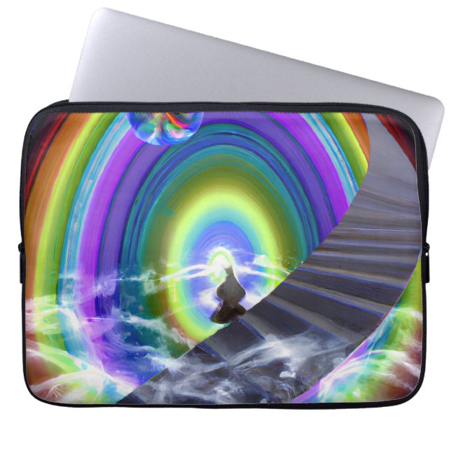 Mysterieuze figuur bij de interdimensionale starga laptop sleeve (Voorkant)