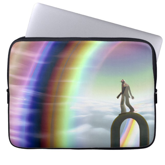 Mysterieuze figuur bij de interdimensionale starga laptop sleeve (Voorkant)