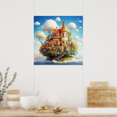 Mysterieuze Floral Surreal Natuur Land Poster (Keuken)