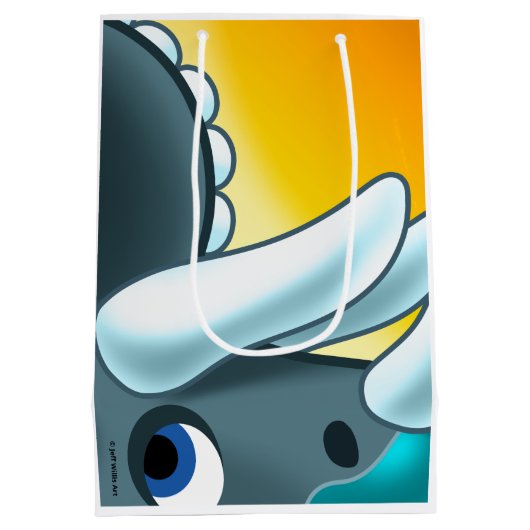 Mysterieuze gehoornde dinosaurus van Jeff Willis A Medium Cadeauzakje (Achterkant)