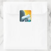 Mysterieuze gehoornde dinosaurus van Jeff Willis A Vierkante Sticker (Tas)