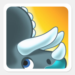 Mysterieuze gehoornde dinosaurus van Jeff Willis A Vierkante Sticker