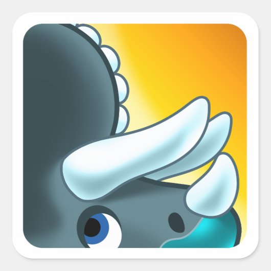 Mysterieuze gehoornde dinosaurus van Jeff Willis A Vierkante Sticker (Voorkant)