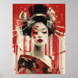 Mysterieuze Geisha Wall Art, Papieren Poster