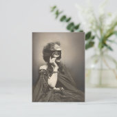 Mysterieuze gemaskerde dame gravin Castiglione Feestdagenkaart (Staand voorkant)