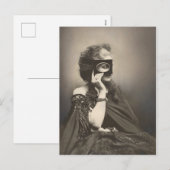 Mysterieuze gemaskerde dame gravin Castiglione Feestdagenkaart (Voorkant / Achterkant)