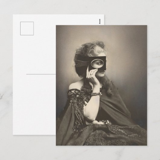 Mysterieuze gemaskerde dame gravin Castiglione Feestdagenkaart (Voorkant / Achterkant)