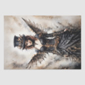 Mysterieuze gevleugelde dame decoupage tissuepapier (Voorkant)