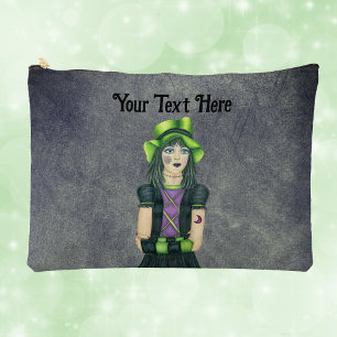 Mysterieuze Gothic Meisje Tattoos Groen Pet Grunge Etui