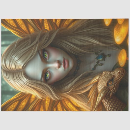 Mysterieuze gotische drakenfee tissuepapier (Voorkant)