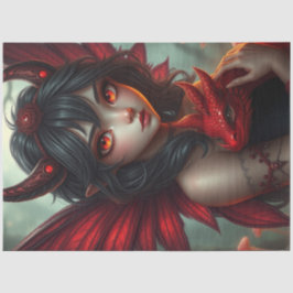 Mysterieuze gotische drakenfee tissuepapier