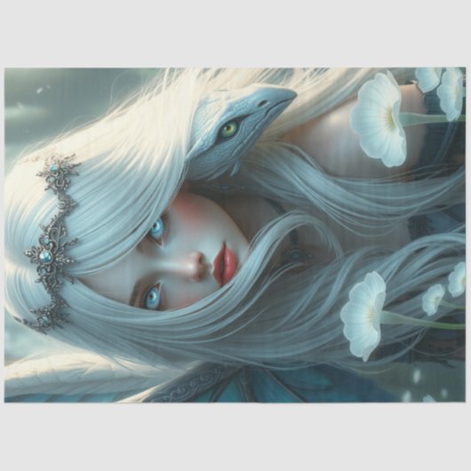 Mysterieuze gotische drakenfee tissuepapier (Voorkant)