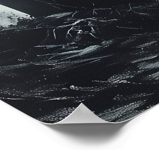 Mysterieuze Grim Reaper op een mistig kerkhof Poster (Hoek)