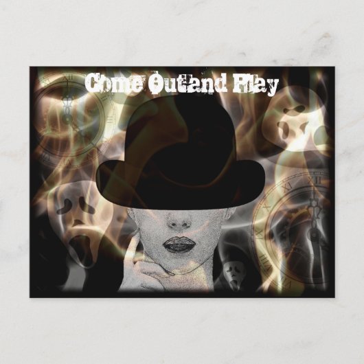 Mysterieuze Halloween uitnodiging Elegant (Voorkant)