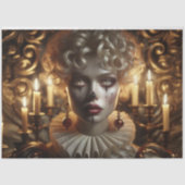 Mysterieuze Harlekijn Vrouw Decoupage Papier (Voorkant)