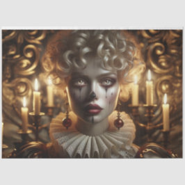 Mysterieuze Harlekijn Vrouw Decoupage Papier