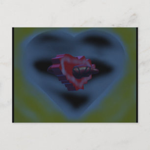 Mysterieuze harten art ontwerp donkere mistige kle briefkaart